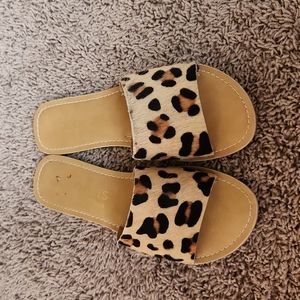Slip on leopard print sandals